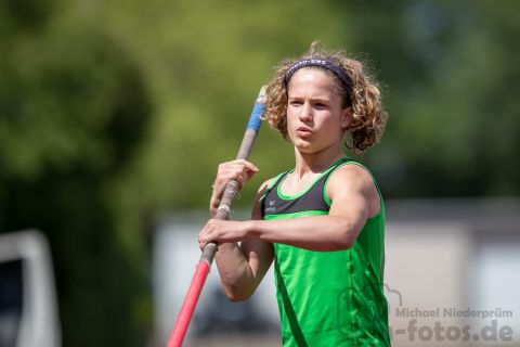 Wigurd Wildgrube (RSV Eintracht Berlin); Heinz Roloff-Stabhochsprung-Meeting 2019 am 08.06.2019 im Sportpark Liebigstraße in Holzminden (Niedersachsen), Foto: Michael Niederpruem