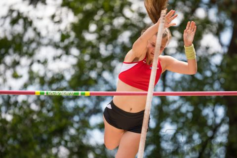 Daniela Schumann (Kaltenkirchener TS); Heinz Roloff-Stabhochsprung-Meeting 2019 am 08.06.2019 im Sportpark Liebigstraße in Holzminden (Niedersachsen), Foto: Michael Niederpruem