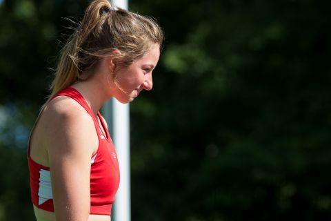 Zoe Jakob (LG Olympia Dortmund); Heinz Roloff-Stabhochsprung-Meeting 2019 am 08.06.2019 im Sportpark Liebigstraße in Holzminden (Niedersachsen), Foto: Michael Niederpruem