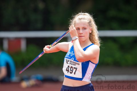 Marie-Sophie Macke (TV Wattenscheid 01); Pfingstsportfest 2019 am 10.06.2019 im Stadion Schulzentrum Sued in Bad Oeynhausen (Nordrhein-Westfalen), Foto: Michael Niederpruem