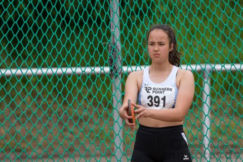 Maya Schirpke (LG Lage-Detmold-Bad Salzuflen); Pfingstsportfest 2019 am 10.06.2019 im Stadion Schulzentrum Sued in Bad Oeynhausen (Nordrhein-Westfalen), Foto: Michael Niederpruem