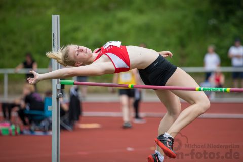 Lina Egelkamp (DJK Arminia Ibbenbüren); Pfingstsportfest 2019 am 10.06.2019 im Stadion Schulzentrum Sued in Bad Oeynhausen (Nordrhein-Westfalen), Foto: Michael Niederpruem