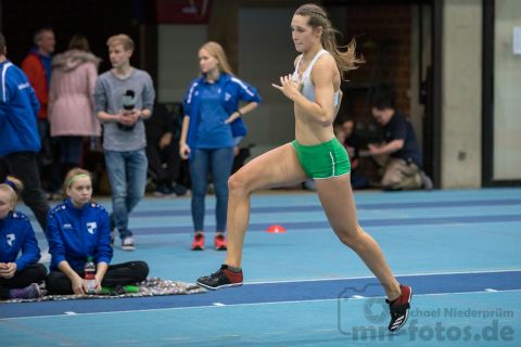 Mareike Max (SV Werder Bremen); NLV + BLV Leichtathletik Hallenmeisterschaften am 20.01.2019 in Hannover (Sportleistungszentrum), Niedersachsen, Foto: Michael Niederpruem