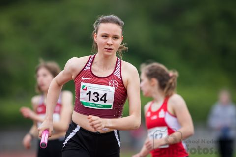 Carolin Fuehren (TSV Bayer 04 Leverkusen); NRW Langstaffelmeisterschaften am 11.05.2019 im Hembergstadion in Iserlohn (Nordrhein-Westfalen), Foto: Michael Niederpruem