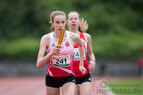 Verena Meisl (LG Olympia Dortmund); NRW Langstaffelmeisterschaften am 11.05.2019 im Hembergstadion in Iserlohn (Nordrhein-Westfalen), Foto: Michael Niederpruem