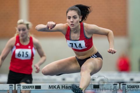 Sabrina Haeßler (VfL Eintracht Hannover); NLV + BLV Leichtathletik Hallenmeisterschaften am 20.01.2019 in Hannover (Sportleistungszentrum), Niedersachsen, Foto: Michael Niederpruem