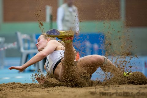 Louise Taatgen (Groningen Atletiek); NLV + BLV Leichtathletik Hallenmeisterschaften am 20.01.2019 in Hannover (Sportleistungszentrum), Niedersachsen, Foto: Michael Niederpruem