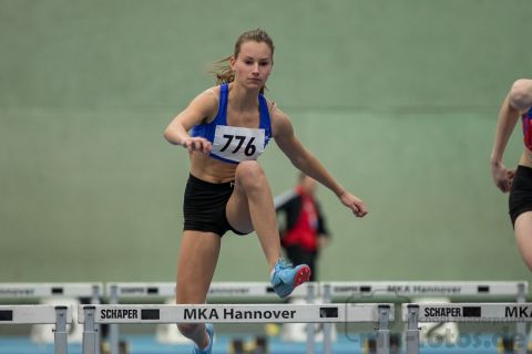 Lea Kimpel (LG Lueneburg); NLV + BLV Leichtathletik Hallenmeisterschaften am 20.01.2019 in Hannover (Sportleistungszentrum), Niedersachsen, Foto: Michael Niederpruem