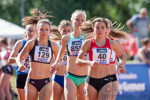Anja Krueger (SCC Berlin), Julia Klein (SC DHfK Leipzig), Jana Reinert (LG Region Karlsruhe); Deutsche U23 Meisterschaften am 15.06.2019 im Stadion Wetzlar in Wetzlar (Hessen), Foto: Michael Niederpruem