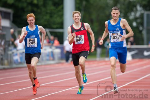Kai Strauch (LG Bad Soden/Sulzbach/Neuenhain), Kevin Joite (Dresdner SC 1898), Marti Florian Colon (TV Wattenscheid 01); Deutsche U23 Meisterschaften am 16.06.2019 im Stadion Wetzlar in Wetzlar (Hessen), Foto: Michael Niederpruem