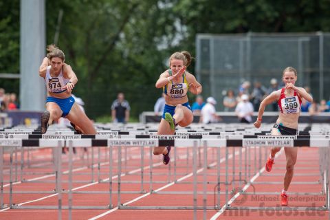 Neele Schuten (TV Gladbeck 1912), Anne Weigold (LG Mittweida); Deutsche U23 Meisterschaften am 16.06.2019 im Stadion Wetzlar in Wetzlar (Hessen), Foto: Michael Niederpruem