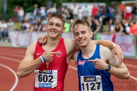 Tim Eikermann (TSV Bayer 04 Leverkusen), Stefan Volzer (VfL Sindelfingen); Deutsche U23 Meisterschaften am 16.06.2019 im Stadion Wetzlar in Wetzlar (Hessen), Foto: Michael Niederpruem