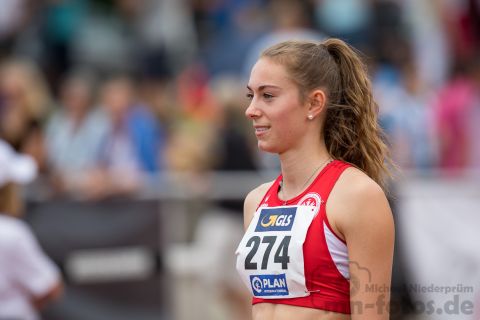 Anabel Peine (LG Eintracht Frankfurt); Deutsche U23 Meisterschaften am 16.06.2019 im Stadion Wetzlar in Wetzlar (Hessen), Foto: Michael Niederpruem