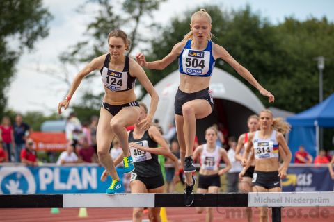 Agnes Thurid Gers (SCC Berlin), Josina Papenfuß (TSG Westerstede); Deutsche U23 Meisterschaften am 16.06.2019 im Stadion Wetzlar in Wetzlar (Hessen), Foto: Michael Niederpruem