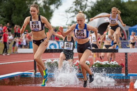 Agnes Thurid Gers (SCC Berlin), Josina Papenfuß (TSG Westerstede); Deutsche U23 Meisterschaften am 16.06.2019 im Stadion Wetzlar in Wetzlar (Hessen), Foto: Michael Niederpruem