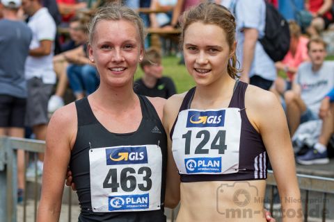 Lea Meyer (VfL Loeningen), Agnes Thurid Gers (SCC Berlin); Deutsche U23 Meisterschaften am 16.06.2019 im Stadion Wetzlar in Wetzlar (Hessen), Foto: Michael Niederpruem