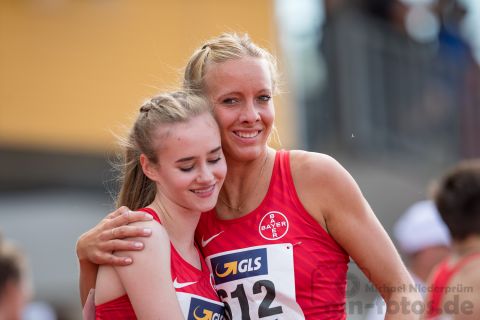 Rebekka Leslie Babilon (TSV Bayer 04 Leverkusen), Andrea Groenebaum (TSV Bayer 04 Leverkusen); Deutsche U23 Meisterschaften am 16.06.2019 im Stadion Wetzlar in Wetzlar (Hessen), Foto: Michael Niederpruem