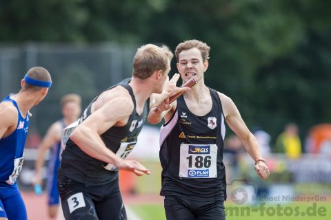 Johannes Trefz (TSV Graefelfing), Arne Leppelsack (TSV Graefelfing); Deutsche U23 Meisterschaften am 16.06.2019 im Stadion Wetzlar in Wetzlar (Hessen), Foto: Michael Niederpruem