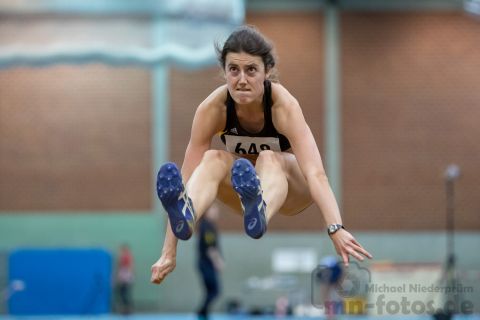 Thea Schmidt (LG Goettingen); NLV + BLV Leichtathletik Hallenmeisterschaften am 19.01.2019 in Hannover (Sportleistungszentrum), Niedersachsen, Foto: Michael Niederpruem