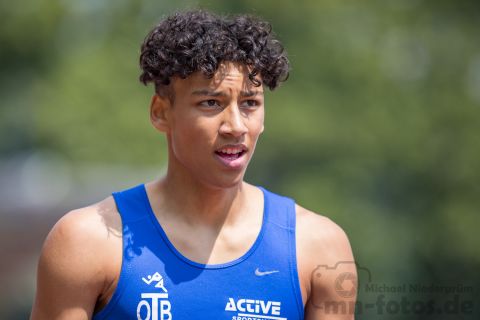 Jordan Gordon (OTB Osnabrueck); NLV+BLV Meisterschaften am 22.06.2019 im Jahnstadion, Goettingen (Niedersachsen), Foto: Michael Niederpruem
