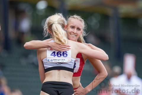 Victoria Sack (LG Peiner Land), Svenja Pape (VfL Eintracht Hannover); NLV+BLV Meisterschaften am 22.06.2019 im Jahnstadion, Goettingen (Niedersachsen), Foto: Michael Niederpruem