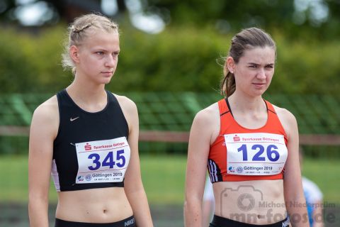 Tatjana Mense (TV Lilienthal), Christin Nitschke (SG Bredenbeck-Holtensen); NLV+BLV Meisterschaften am 22.06.2019 im Jahnstadion, Goettingen (Niedersachsen), Foto: Michael Niederpruem