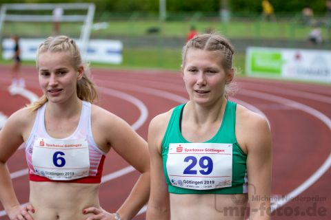 Isabel Bierwirth (Bremer LT), Sandra Dinkeldein (SV Werder Bremen); NLV+BLV Meisterschaften am 22.06.2019 im Jahnstadion, Goettingen (Niedersachsen)