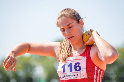 Ann-Kathrin Schmidt (LG Braunschweig); NLV+BLV Meisterschaften am 23.06.2019 im Jahnstadion, Goettingen (Niedersachsen), Foto: Michael Niederpruem