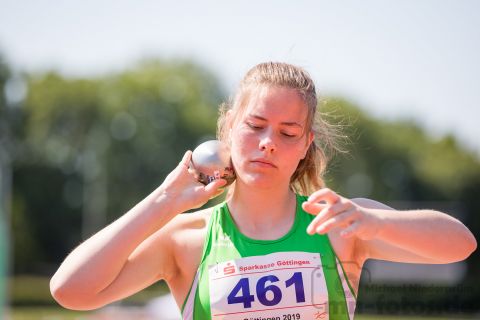 Laura Sinnigen (LG Papenburg/Aschendorf); NLV+BLV Meisterschaften am 23.06.2019 im Jahnstadion, Goettingen (Niedersachsen), Foto: Michael Niederpruem