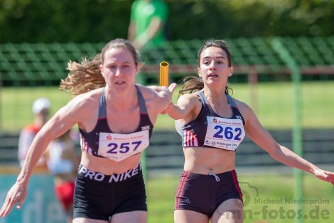 Anne-Kathrin Bucher (TK zu Hannover), Suhren Julia Uribe (TK zu Hannover); NLV+BLV Meisterschaften am 23.06.2019 im Jahnstadion, Goettingen (Niedersachsen), Foto: Michael Niederpruem