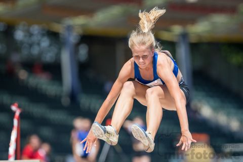 Veronique Quednau (LG UnterlueßFaßbergOldendorf); NLV+BLV Meisterschaften am 23.06.2019 im Jahnstadion, Goettingen (Niedersachsen), Foto: Michael Niederpruem