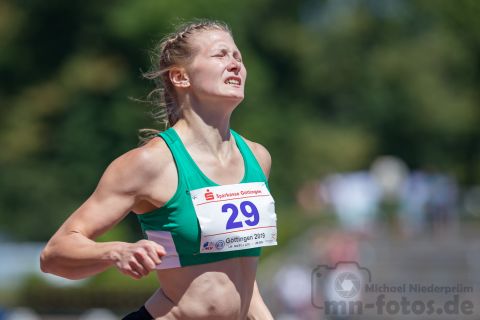 Sandra Dinkeldein (SV Werder Bremen); NLV+BLV Meisterschaften am 23.06.2019 im Jahnstadion, Goettingen (Niedersachsen), Foto: Michael Niederpruem