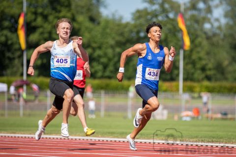 Tim Gutzeit (BTB Oldenburg), Jordan Gordon (OTB Osnabrueck); NLV+BLV Meisterschaften am 23.06.2019 im Jahnstadion, Goettingen (Niedersachsen), Foto: Michael Niederpruem