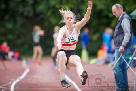 Lea Laux (LG Olympia Dortmund); NRW Mehrkampfmeisterschaften U20/U18/U16 am 14.07.2019 im Stadion Schulzentrum Süd, Bad Oeynhausen (Nordrhein-Westfalen)