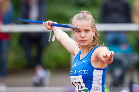 Isabelle Ferlings (TV Wattenscheid 01); NRW Mehrkampfmeisterschaften U20/U18/U16 am 14.07.2019 im Stadion Schulzentrum Süd, Bad Oeynhausen (Nordrhein-Westfalen)