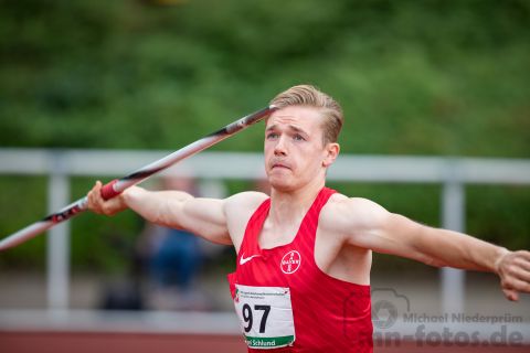 Henri Schlund (TSV Bayer 04 Leverkusen); NRW Mehrkampfmeisterschaften U20/U18/U16 am 14.07.2019 im Stadion Schulzentrum Süd, Bad Oeynhausen (Nordrhein-Westfalen)