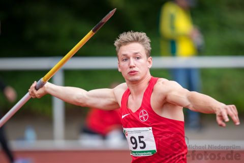 Lasse Kriegeskotte (TSV Bayer 04 Leverkusen); NRW Mehrkampfmeisterschaften U20/U18/U16 am 14.07.2019 im Stadion Schulzentrum Süd, Bad Oeynhausen (Nordrhein-Westfalen)