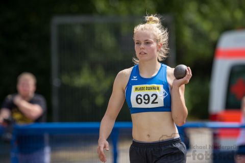 Paula de Boer (Nr. 692, MTV Luebeck); Norddeutsche Meisterschaften am 20.07.2019 im Erika-Fisch-Stadion, Hannover (Niedersachsen)