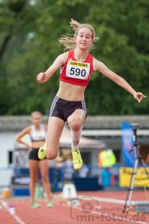 Emily Pischke (Nr. 590, TKJ Sarstedt); Norddeutsche Meisterschaften am 20.07.2019 im Erika-Fisch-Stadion, Hannover (Niedersachsen)