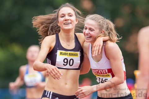 Anja Krueger (Nr. 90, SCC Berlin), Emma Lucchina (Vigor Ligornetto); Norddeutsche Meisterschaften am 20.07.2019 im Erika-Fisch-Stadion, Hannover (Niedersachsen)