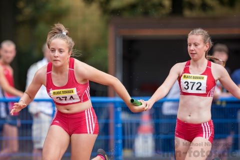 Natalie Pisoke (Nr. 374, LG Braunschweig), Lina Minnich (Nr. 372, LG Braunschweig); Norddeutsche Meisterschaften am 20.07.2019 im Erika-Fisch-Stadion, Hannover (Niedersachsen)
