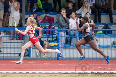 Annika Tolle (LG Braunschweig), Divine Onwuagba (Rukeli Trollmann e. V.); Norddeutsche Meisterschaften am 20.07.2019 im Erika-Fisch-Stadion, Hannover (Niedersachsen)