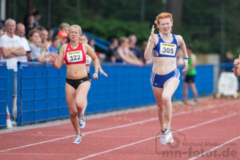 Leoni Bechtold (Nr. 322, Schweriner SC), Lena Wellerdt (Nr. 305, SC Neubrandenburg); Norddeutsche Meisterschaften am 20.07.2019 im Erika-Fisch-Stadion, Hannover (Niedersachsen)