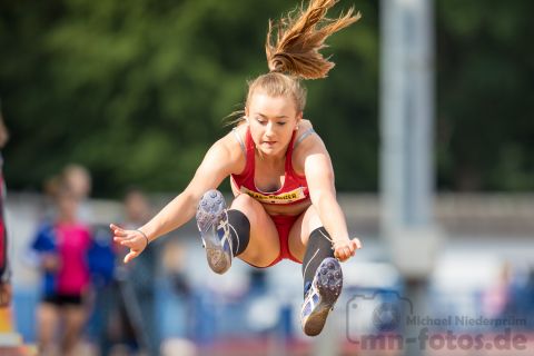 Emily Kuehn (Nr. 371, LG Braunschweig); Norddeutsche Meisterschaften am 21.07.2019 im Erika-Fisch-Stadion, Hannover (Niedersachsen)