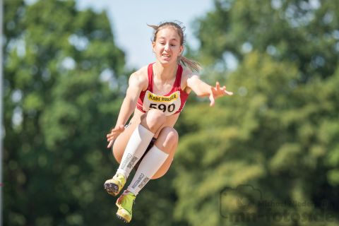 Emily Pischke (Nr. 590, TKJ Sarstedt); Norddeutsche Meisterschaften am 21.07.2019 im Erika-Fisch-Stadion, Hannover (Niedersachsen)