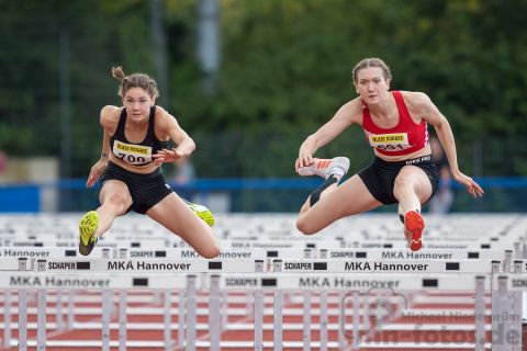 Benita Kappert (Nr. 700, SC Wentorf), Lily Louisa Wildhagen (Nr. 591, TKJ Sarstedt); Norddeutsche Meisterschaften am 21.07.2019 im Erika-Fisch-Stadion, Hannover (Niedersachsen)