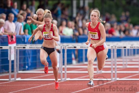 Wiebke Griephan (Nr. 287, LAV Ribnitz-Damgarten/Sanitz), Vanessa Hammerschmidt (Nr. 51, LG Nord Berlin); Norddeutsche Meisterschaften am 21.07.2019 im Erika-Fisch-Stadion, Hannover (Niedersachsen)