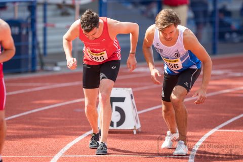 Benjamin Wegner (Nr. 365, LG Braunschweig), Aaron Hadaschik (Nr. 556, OTB Osnabrueck); Norddeutsche Meisterschaften am 21.07.2019 im Erika-Fisch-Stadion, Hannover (Niedersachsen)